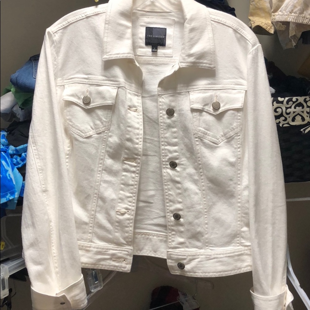 The Limited white Jean jacket.